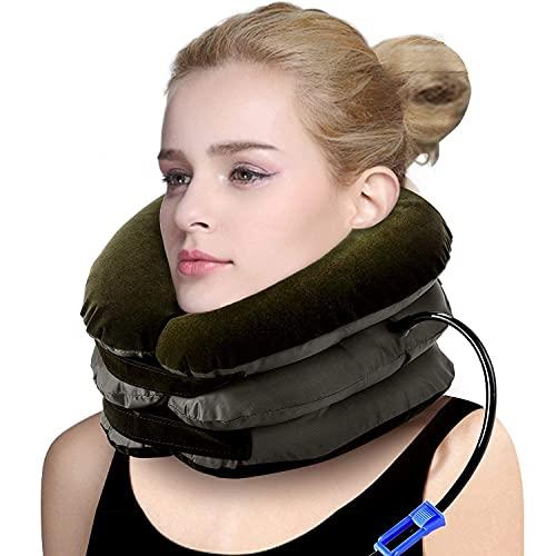 SVK DREAM SVK DREAM 3 Layer Cervical Neck Air Traction Device and Collar Brace, Inflatable & Adjustable Neck Stretcher Support, Neck Brace Pillow for Chronic Neck Pain Relief For Men & Women