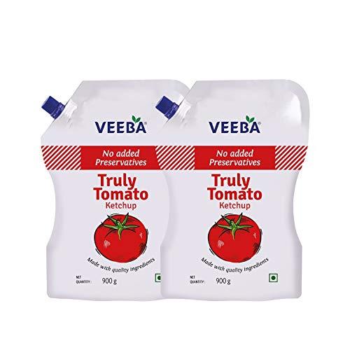 VEEBA Veeba Truly Tomato Ketchup - No Added preservatives, 900g - Pack of 2