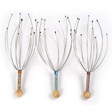 kesariyaJi Manual Bokoma Hand Held Scalp Head Massager, Set of 3, Multicolor