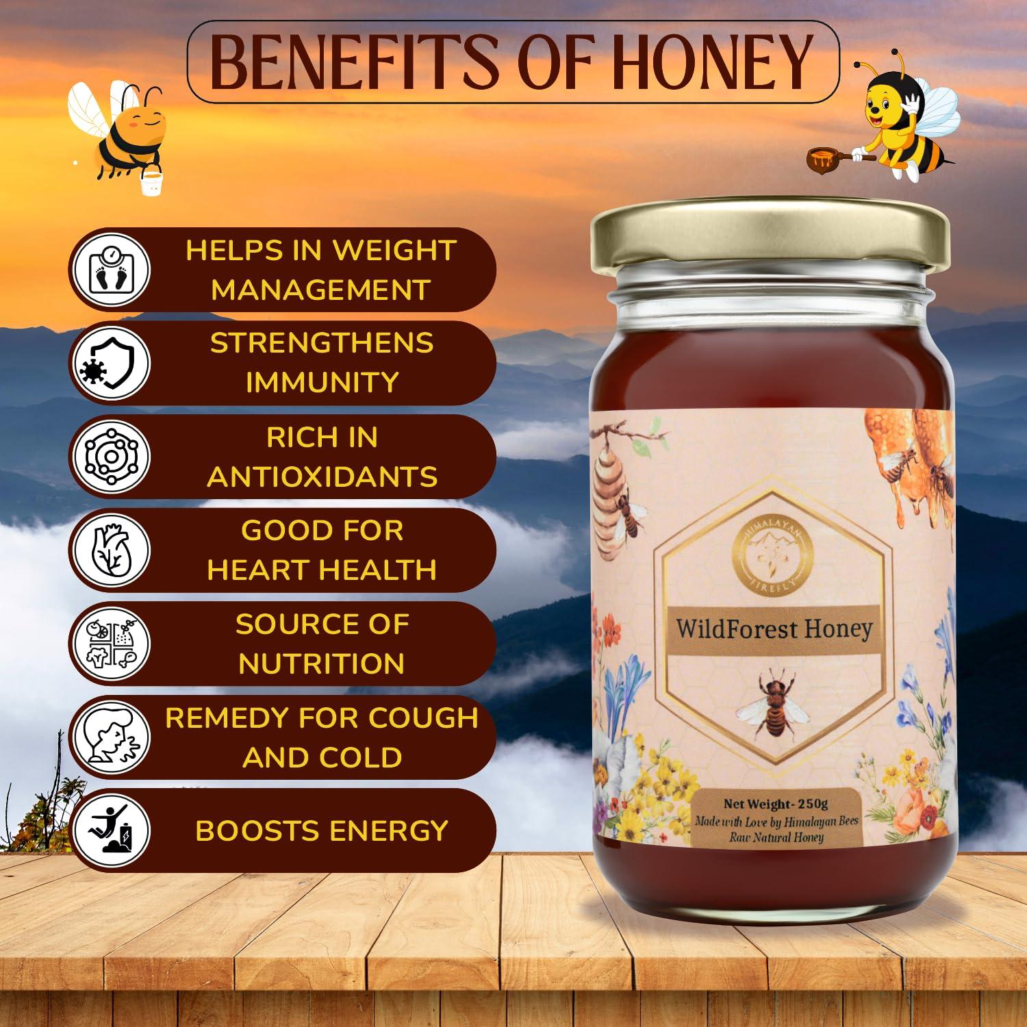 HIMALAYAN FIREFLY Himalayan Firefly Forest Honey (250 ml), 100% Pure Himalayan Organic Honey