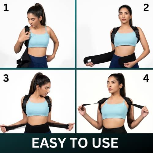 unimaker unimaker Posture Corrector for Men & Women, Back Pain Relief Belt for Spinal Backbone Support Spine Posture Corrector Neoprene (L)