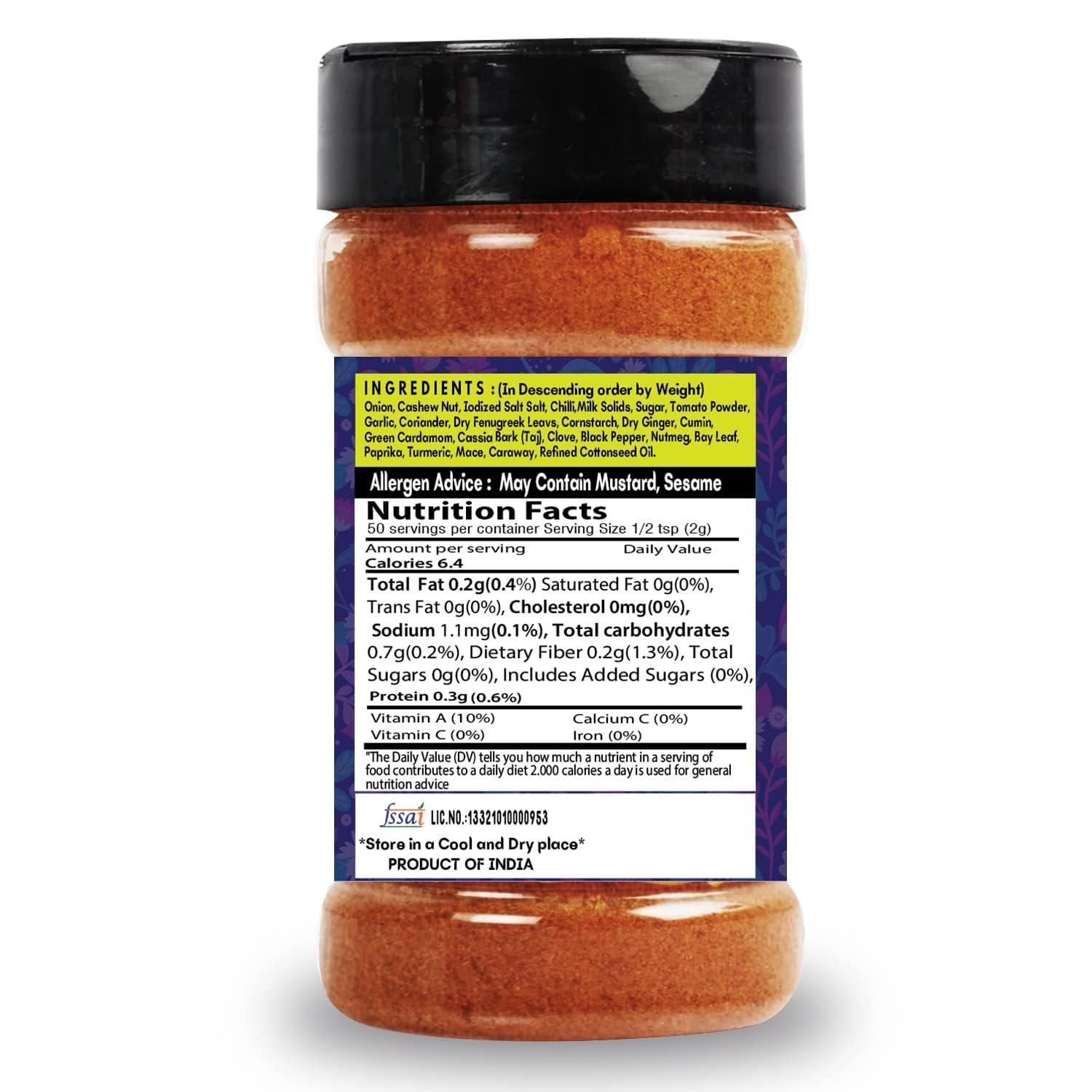 SARANZ SARANZ Paneer Tikka Masala Perfect for Cooking, Ready to Use, No added colours, Spice Powders and Masalas, Premium Artisanal Spices with Rich & Strong Flavour-100 Grams Bottle