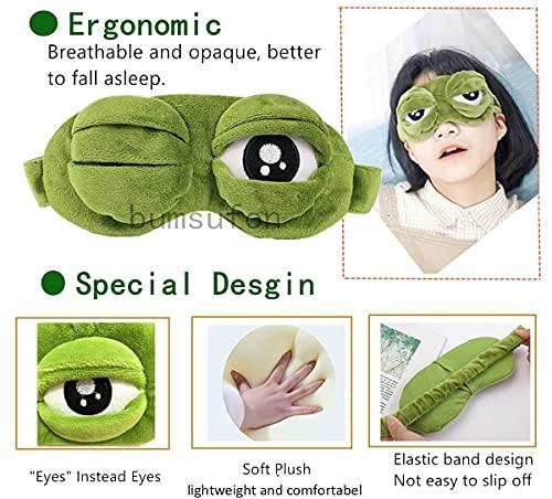 bumsufon Sleep Masks for Women,Cute Frog Funny Eye Masks for Adults Kids Funny Blindfold with Eyes Open Sleep Mask Sleep Mask for Sleeping