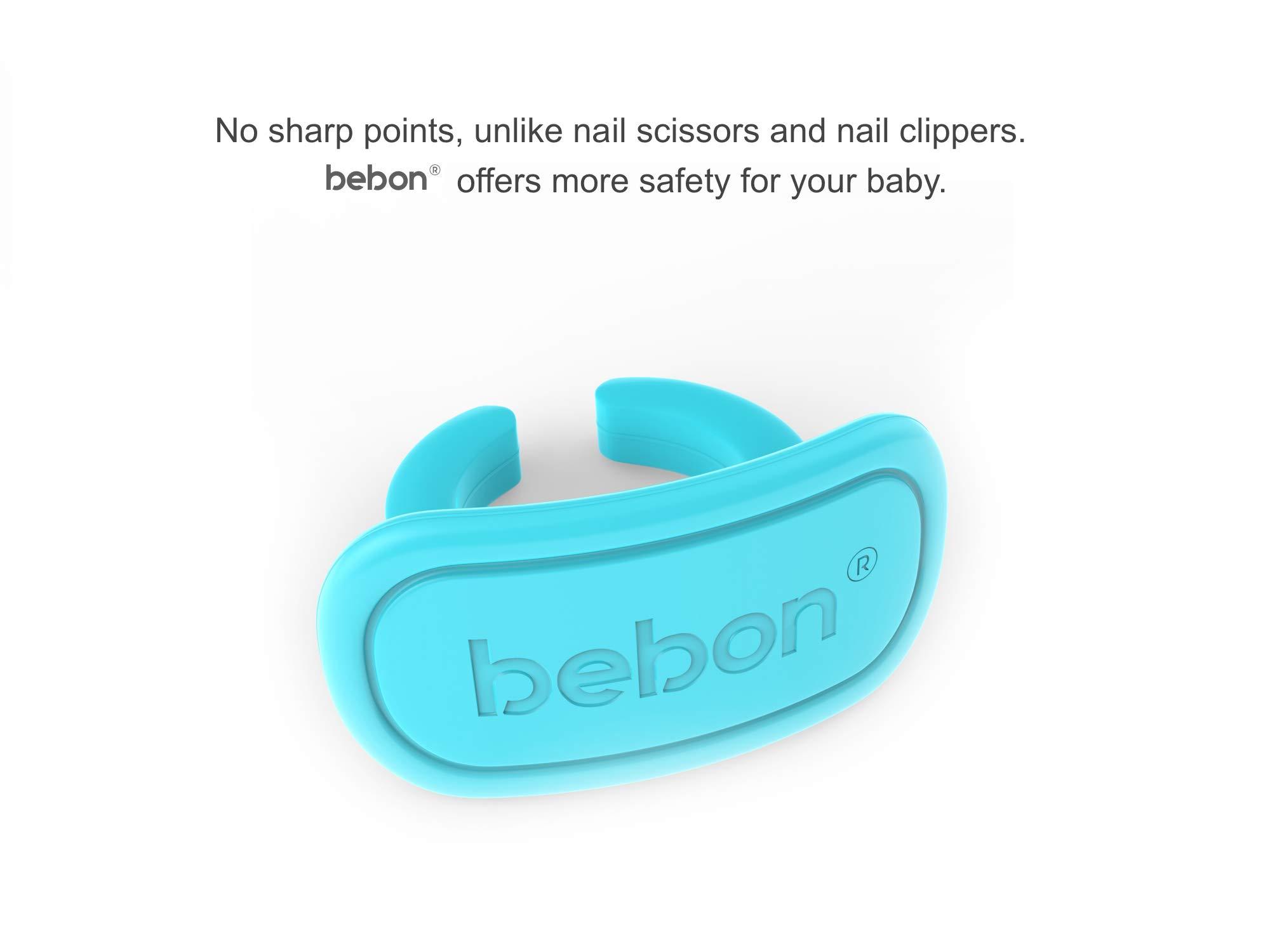 bebon Wearable Baby Nail File with a Ring for Your Finger I Very Useful Baby Nail Care Set for Newborns I 18 Snap-Off Disposable Files/Baby Nail File (0 Months+)