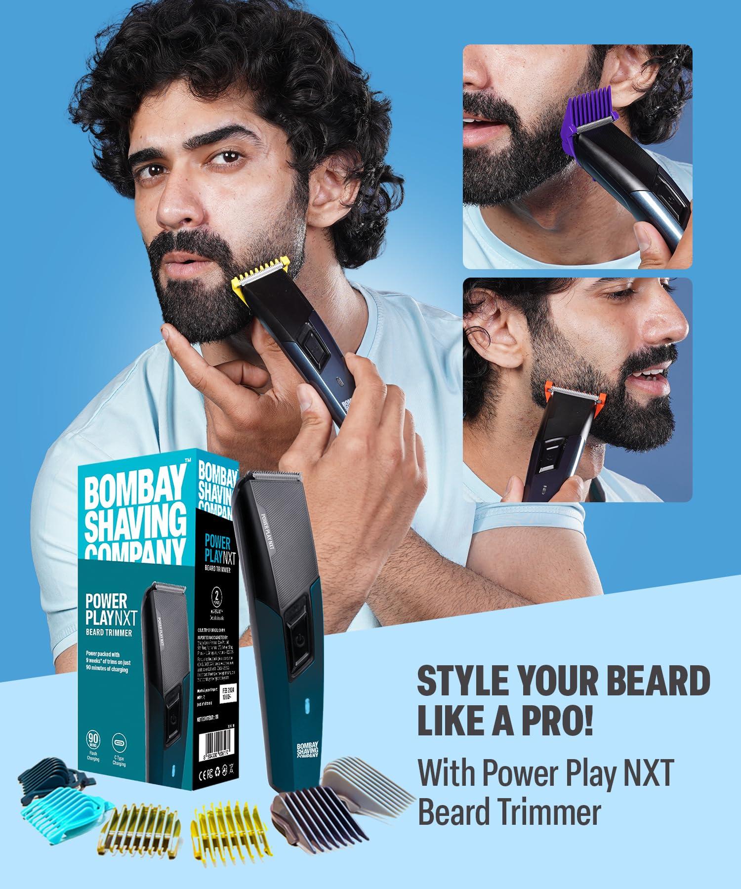 Bombay Shaving Company Bombay Shaving Company Beard Trimmer Kit For Men | Power Play Nxt Beard Trimmer | Charcoal Face Wash | Beard Styling Pen | Tokyo Perfume | Travel Pouch | Beard Trimming Starter Kit | Beard Trimming Kit For All Skin Types | Travel Kit For Men