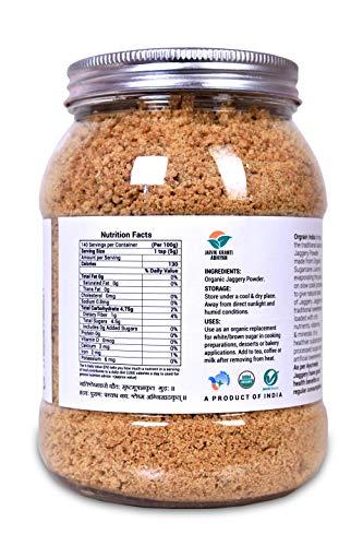 Orgrain India Orgrain India Organic Jaggery Powder, 1.2 Kg (Pack of 2*600g) | Hand Crushed Gur Powder | Organically Grown | No Preservatives Added | No Artificial Flavors