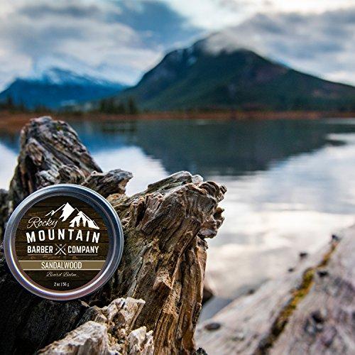 Rocky Mountain Barber Company Beard Balm - Sandalwood Blend - Rocky Mountain Barber - with Nutrient Rich Bees Wax