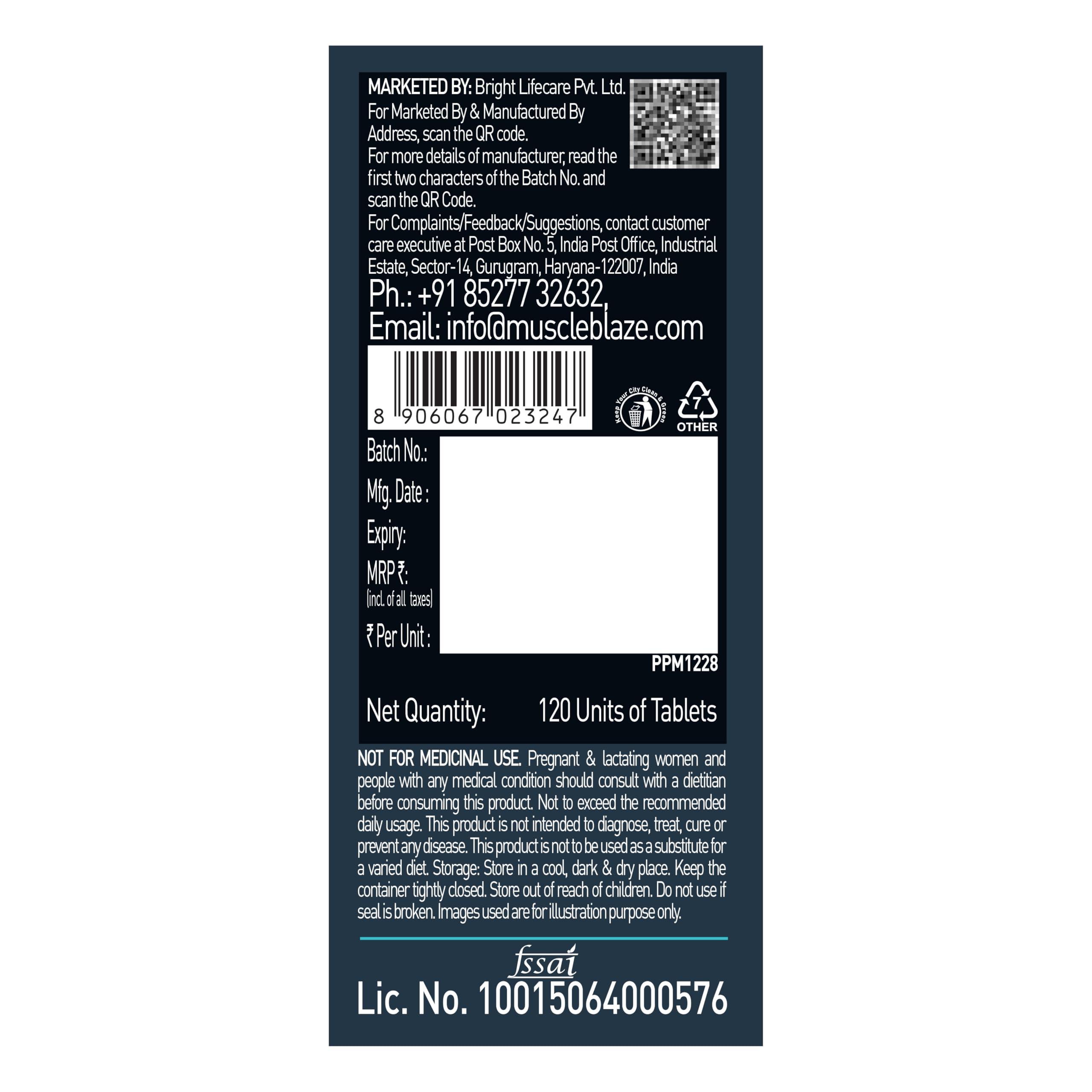 MuscleBlaze MuscleBlaze MB-Vite Daily Multivitamin (120 Tablets) | With 51 Ingredients & 6 Blends | Vitamins & Minerals, Prebiotic & Probiotics, Amino Acid Blends | For Energy, Stamina & Recovery