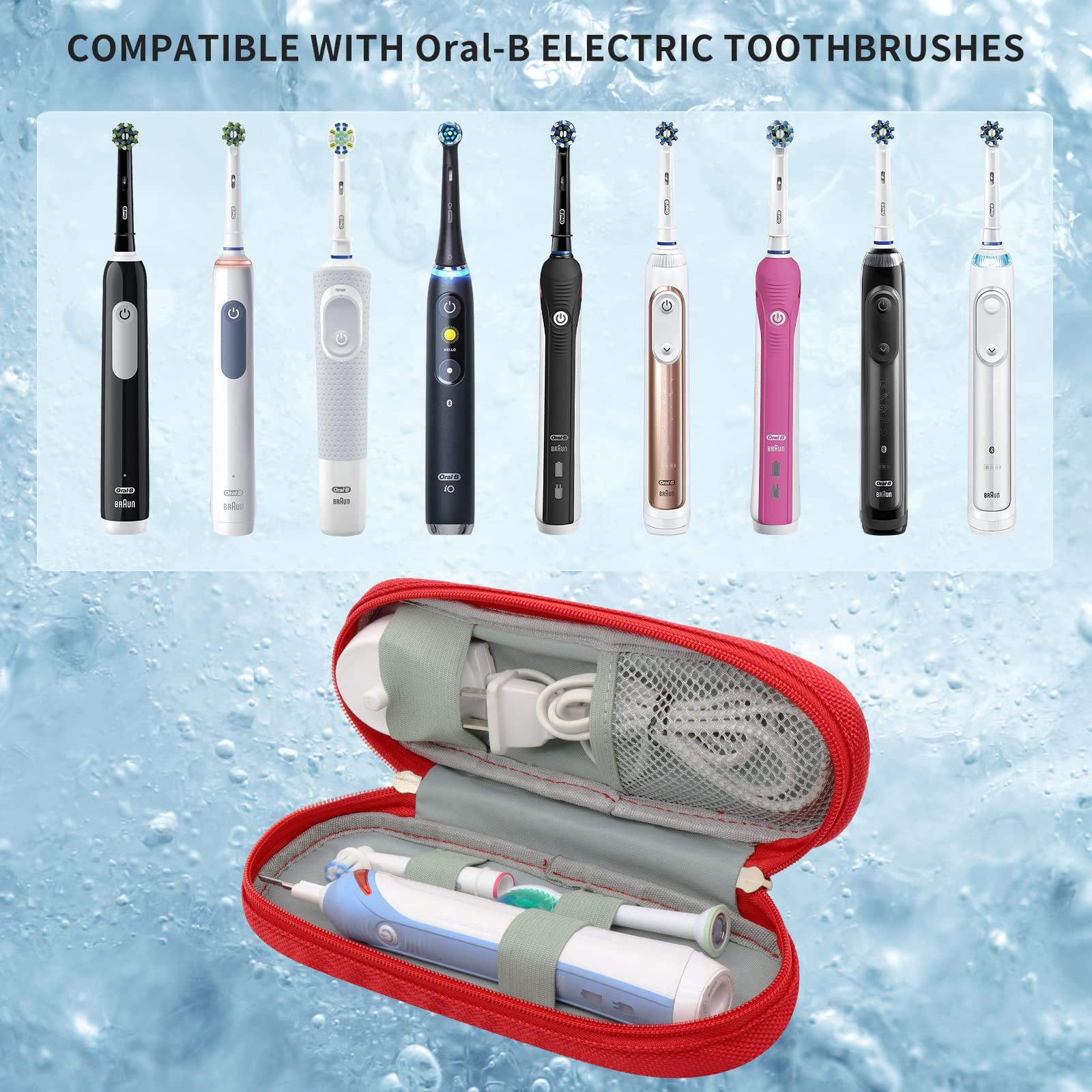 Mijibisu Toothbrush Travel Case for Oral-B Pro 500/600/650/1000/1500/2000/3000/3500/5500/Pro-Health,Genius X Limited/6000/7000/7500/8000/9600,Smart 1500/3000/5000,Vitality Dual Clean.(Case Only) Red