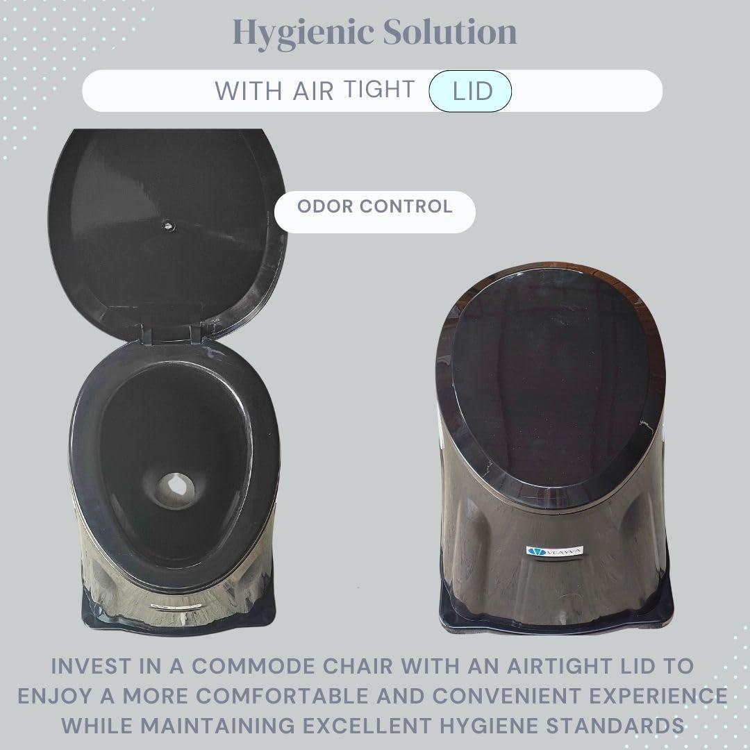 Veayva VEAYVA heavy duty Portable Indian Toilet to Western Convertor | Toilet stool | BLACK COLOUR COMMODE CHAIR