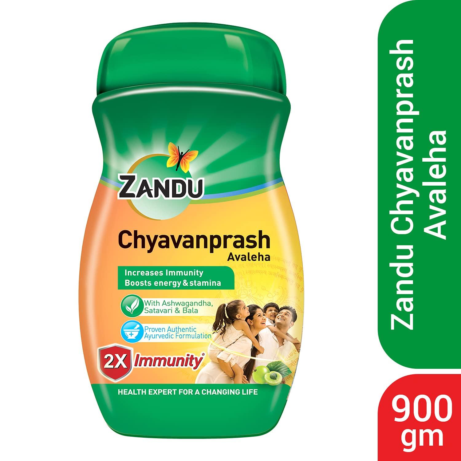 Zandu ZANDU CHYAVANAPRASH Avaleha for Increasing Immunity and Stamina, 900g & Pure Honey, 100% Purity, No Added Sugar, 500g