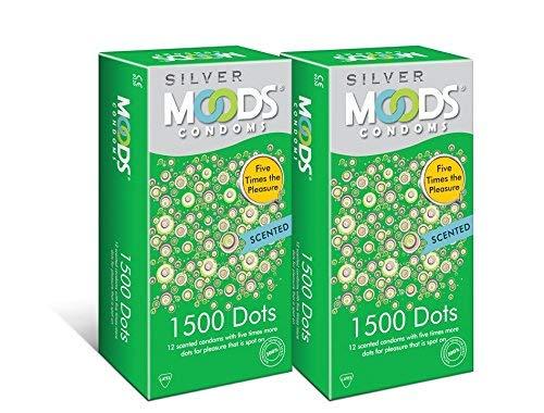 MOODS Moods Combo Silver 1500 Dots Dotted Condom 12's (Pack of 2)