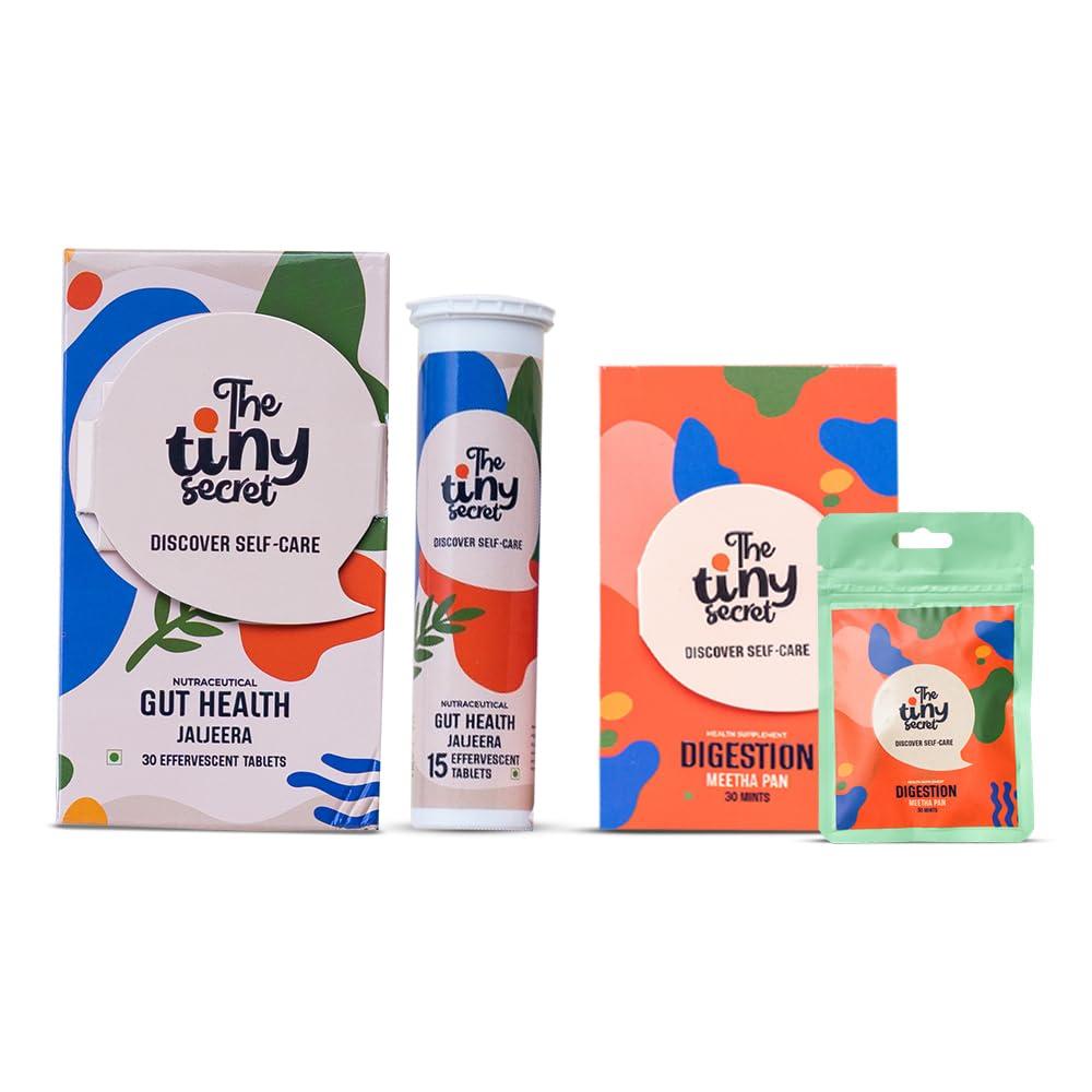 The Tiny Secret The Tiny Secret Digestion Fit Mints | Metabolic Booster | Protects Gut from Infection Meetha Pan Flavour & Gut Health Jaljeera Flavoured Fizz Pack of 2