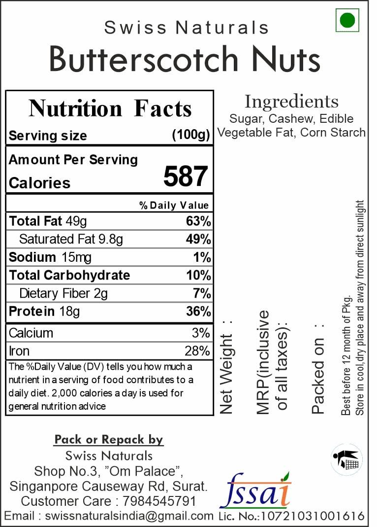Swiss Naturals Swiss Naturals Butterscotch Nuts | Butterscotch Chips, 250 gm | Crispy & Crunchy Butterscotch Balls | for Cake & Cookies, Ice Cream, Chocolate, Shakes, Baking, Confections