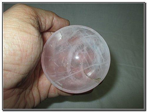 Jet International Crystal Jet Natural Rose Quartz Bowl 3\" Free Booklet jet International Crystal Therapy Large Gemstone Huge Big A+ Hand Carved Crystal Altar Healing Tray Dish Devotional Focus Spiritual Chakra Cleansing Metaphysical Psychic Reiki Balancing Divine Quality Ene