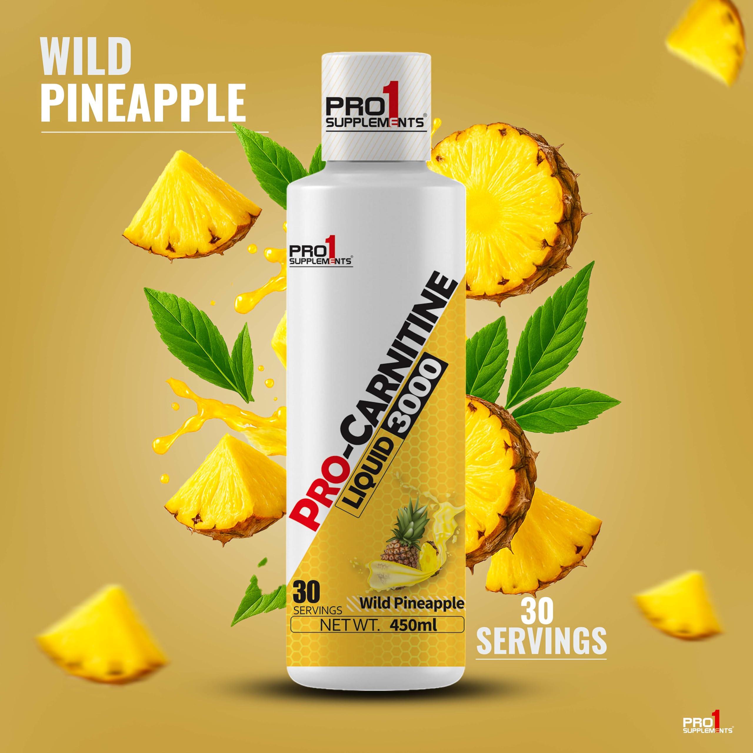 Pro1 Supplements Pro1 Supplement Pro Carnitine 3000mg | L Carnitine Liquid Supplement | Wild Pineapple - 450ml