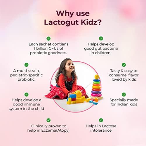 VELBIOM Velbiom Lactogut Kidz Probiotics Powder For Kids Easy To Consume Probiotics For Children Gut Health, Overall Wellness and Immunity Vegan Clinically Proven - Pack 2