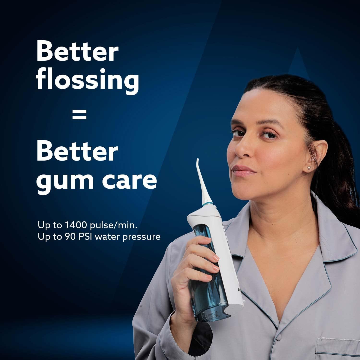 AGARO AGARO Ultra Plus Portable Dental Flosser for teeth, 5 Nozzles, Portable,Cordless & Rechargeable,4 Cleaning Modes,IPX7 Waterproof with 200ml Watertank, Flossing at Home & Travel,Oral Flosser,Oral Irrigator