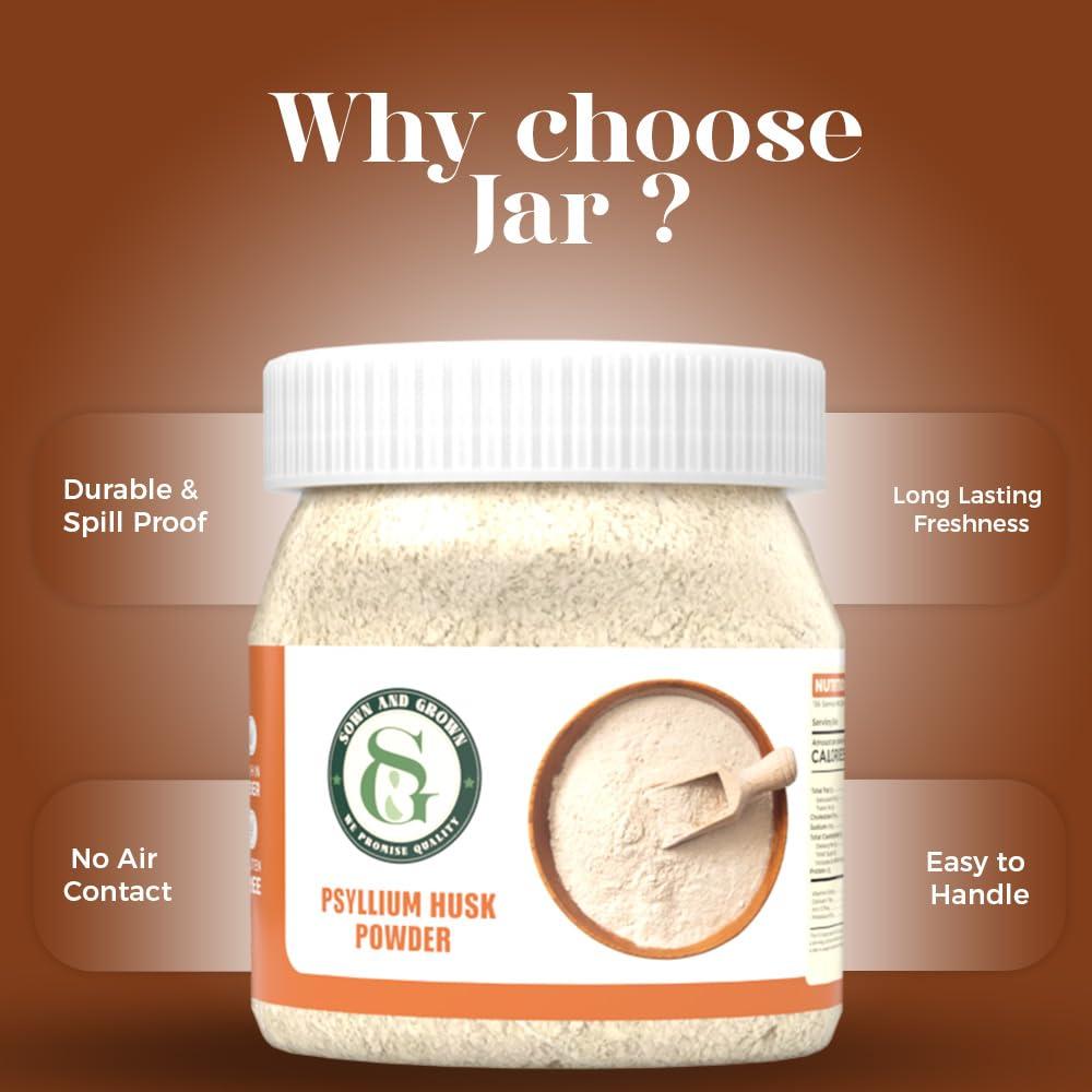 Sown and Grown Sown and Grown Psylium Husk Healthy Digestive Isabgol (907gm) | Source Of Dietary Fibre, Gluten Free | Effectively Relieves Constipation