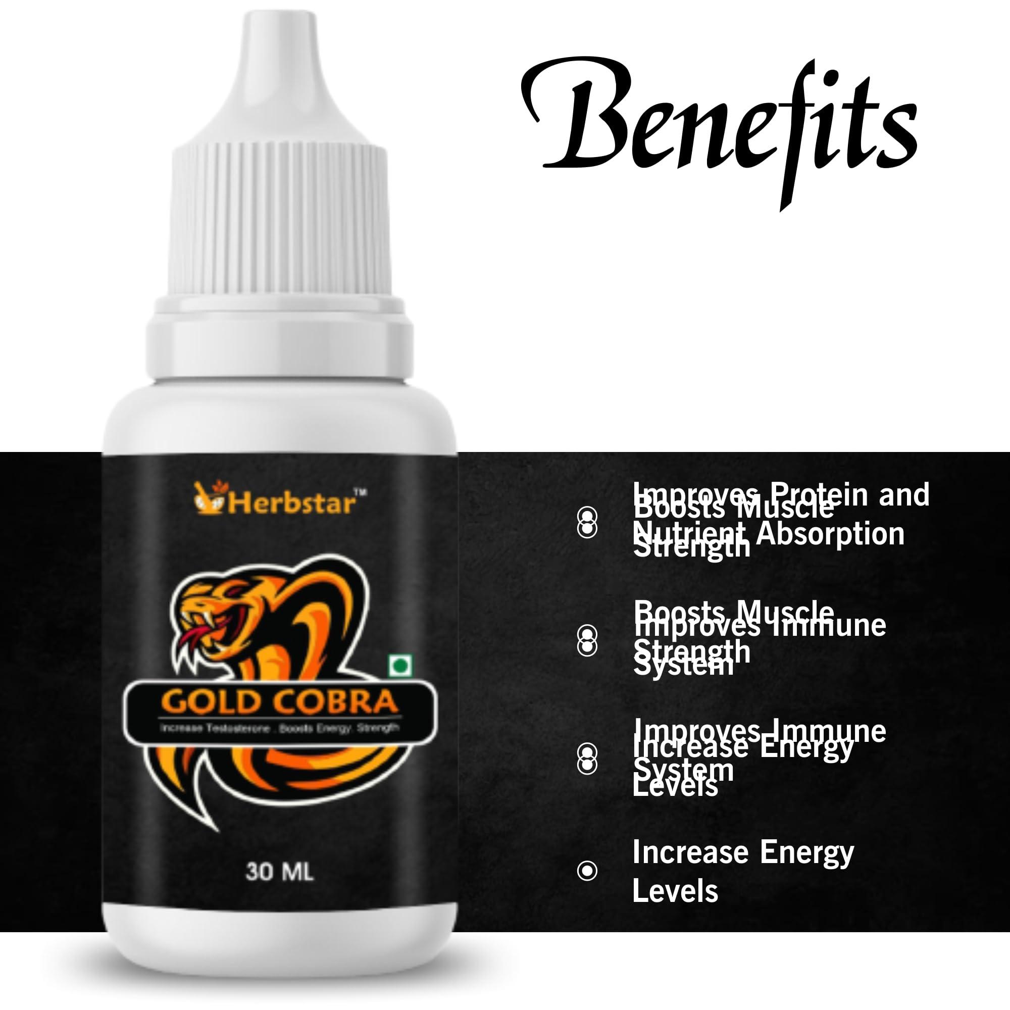 Herbstar Herbstar Gold Cobra Increase Testostrone Boosts Energy | Increase Strength (30ML)