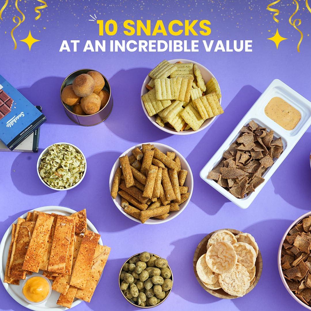 Snackible MU(N)CH BETTER Snackible Bestselling Snacks Box | Box of 10 Healthy Snacks | Healthy Gift Box | No Maida & No Refined Sugar | Best Gifting Option | Corporate Gifts | Gourmet Snacks