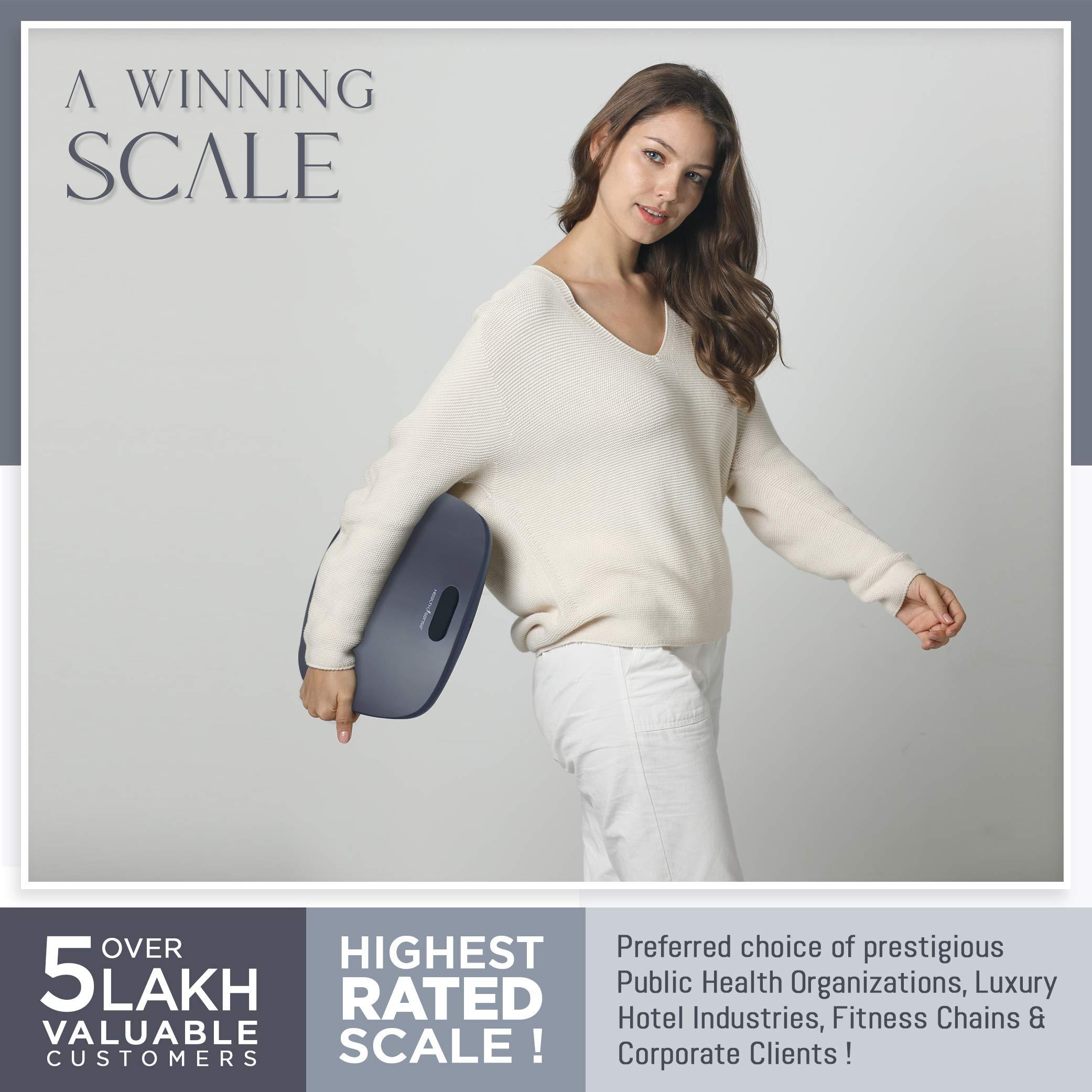 HealthSense HealthSense Weight Machine for Body Weight, Digital Weighing Scale & Weighing Machines with Strong ABS Build Body, Ultra-Lite PS 126 (Grey) & Weight Machine