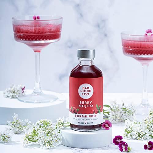 Bab Louie & Co. Bab Louie & Co. Cocktail Mix, Old Fashioned, Berry Mojito & Tropical Margarita, 100% Natural, Cocktail and Mocktail Syrup, Makes 7-10 Drinks (Pack of 3)