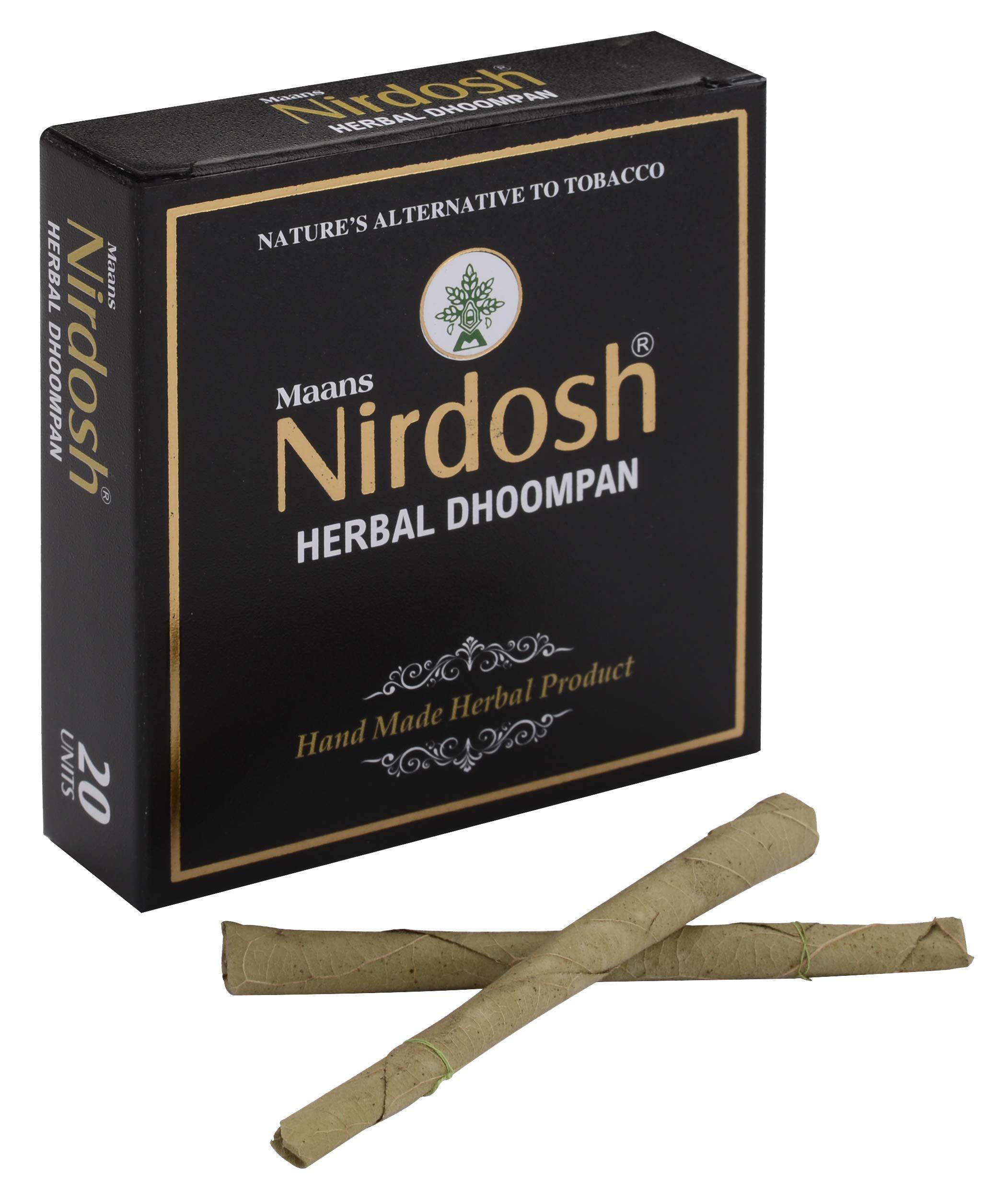 Nirdosh Nirdosh Herbal Dhoompan (Without Filter) 100% Made Up from Organic Ingredients (Pack of 2) 40 Beedi