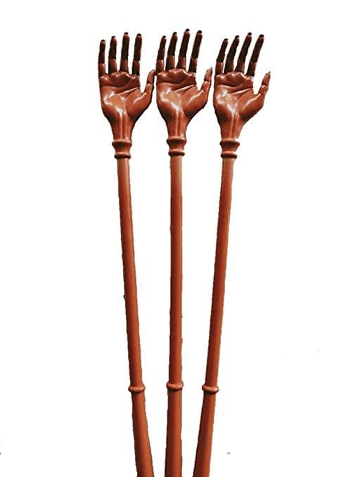 Generic [pack of 3]-Hand Stick Handcrafted Wooden Long Back Scratcher, Self Manual Massager, Khujli Stick, for Itching, Relaxation