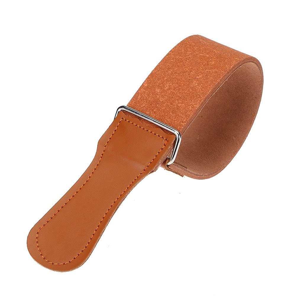 lasenersm 1 Piece Leather Razor Strop Straight Razor Strops Leather Strop Strap Leather Sharpening Strap Razor Shave Sharpener Sharpening Belt Barber Shop Accessories, Brown