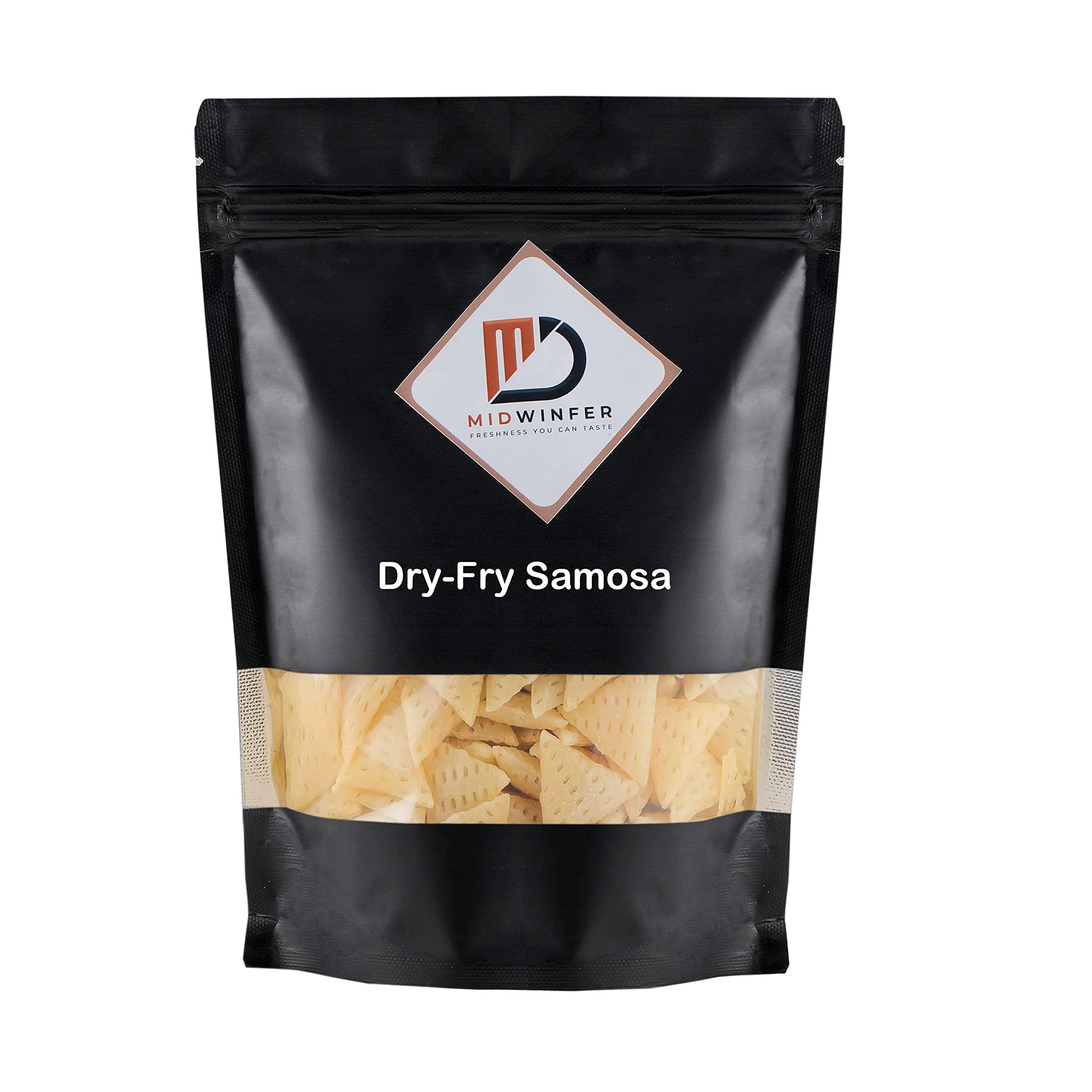 Midwinfer Midwinfer 3D Triangle Fryums Ready to Fry Papad 200g | Crunchy & Tasty Dry Samosa Chips | Vegan Snacks