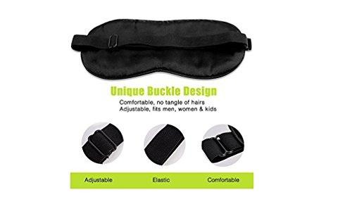 Rayhee Silk Sleep Mask & Blindfold, Soft Eye Mask with Adjustable Head Strap, Deep Rest Eye Masks for Sleeping Night Eyeshade, Eye Cover for Travel, Shift Work & Meditation(Pink Peony)