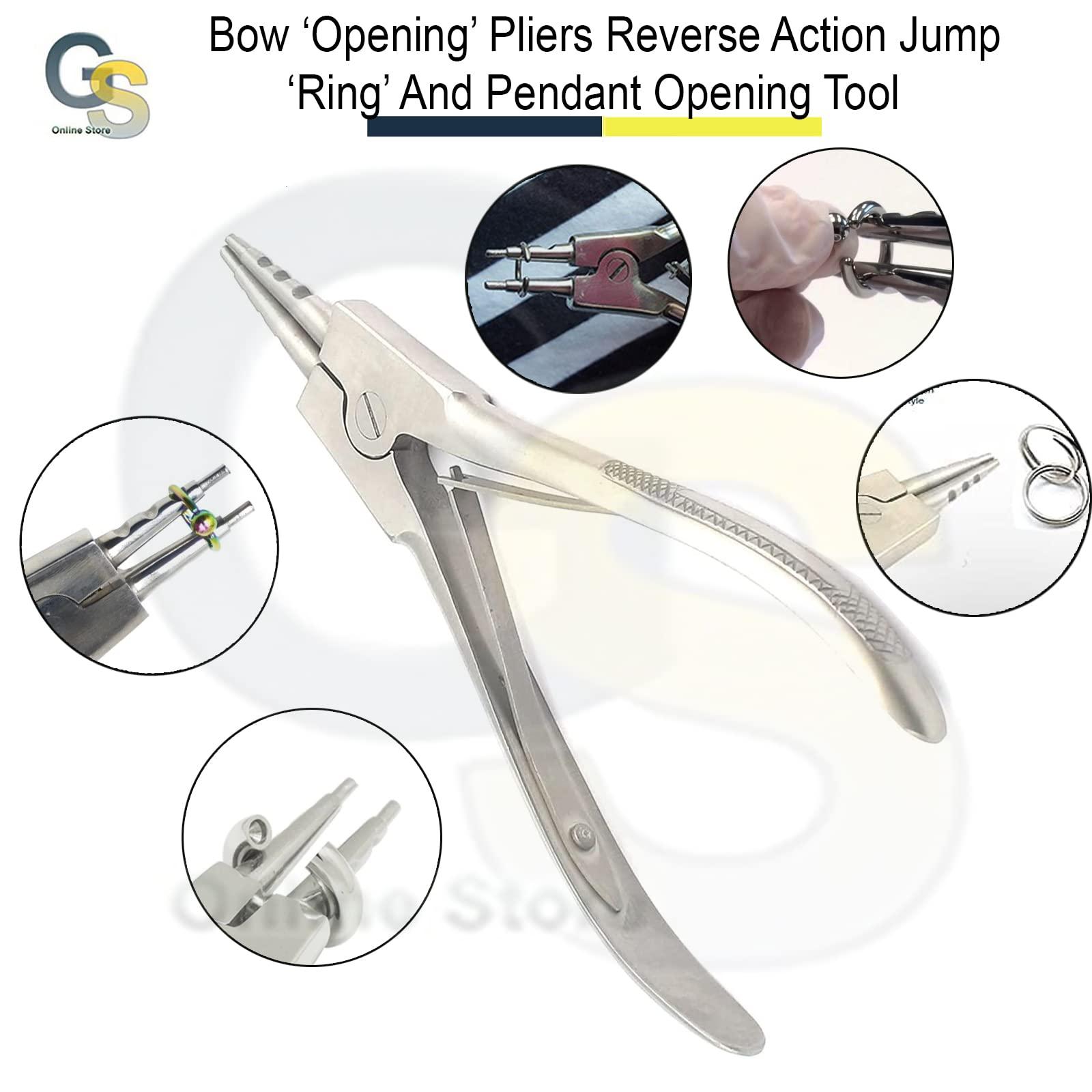 GS Online G.S BOW OPENING PLIERS REVERSE ACTION JUMP RING AND PENDANT OPENING TOOL BEST QUALITY