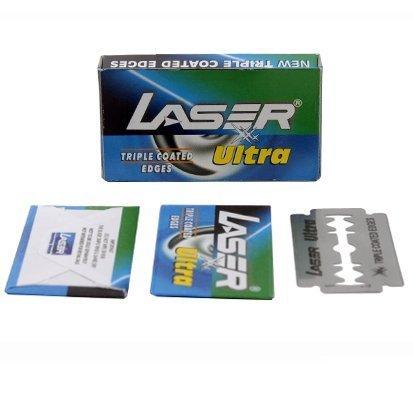 Laser Shaving 100 LASER Ultra Double Edge Safety Razor Blades with Triple Coated Edges!