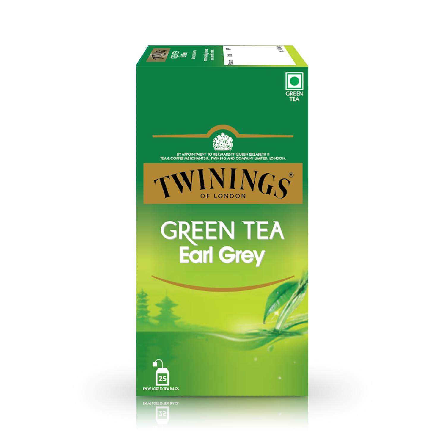 Twinings Twinings Green Tea Earl Grey, 25 Teabags, Green Tea, Delicate Citrus, Bright & Perky