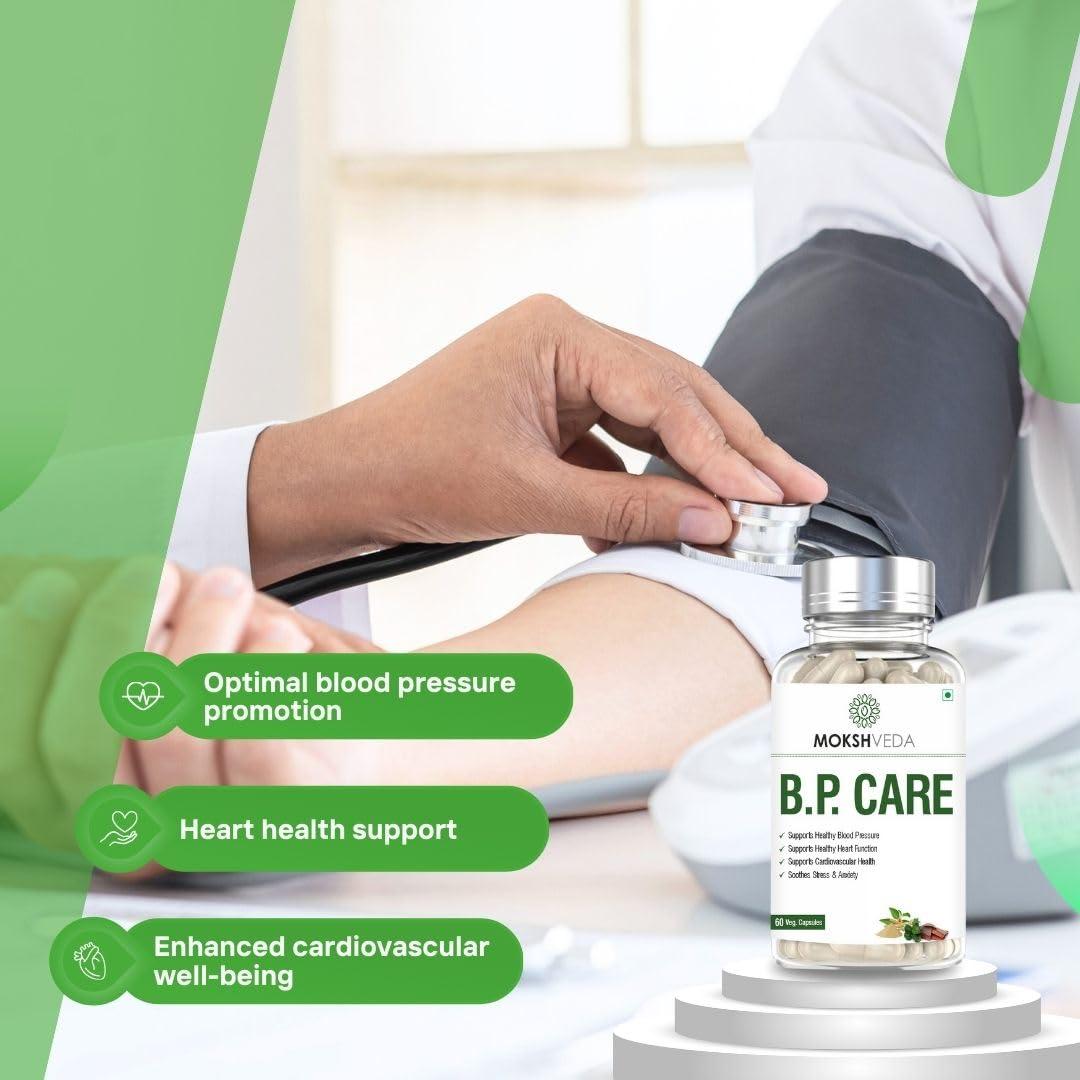 MOKSHVEDA MOKSHVEDA BP Control used for Blood pressure, Ayurvedic Medicine, Hypertension Management - 60 Capsules