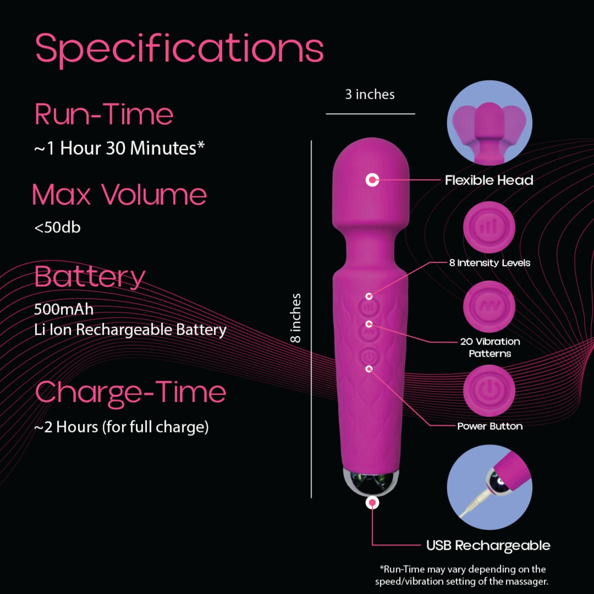 Beyond Touch Beyond Touch Mini Magic Full Body Massager for Stress & Pain Relief | Compact & Waterproof | 5 Speed Modes | Relaxation | Travel & Skin Friendly | Stress & Pain Relief - Multicolor