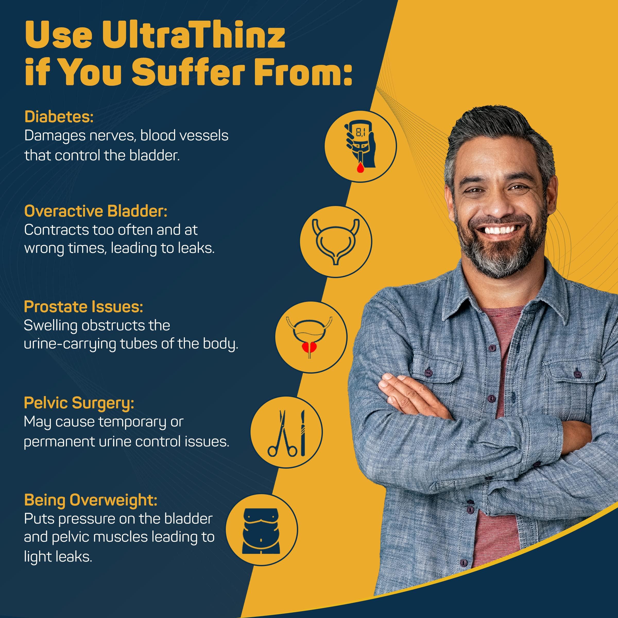 Friends Friends UltraThinz Slim Fit Adult Diapers (Dry Pants) for Men - Large – 9 Count - with thin design, grey colour, and anti-rash - Waist Size 25-48 Inch ;6 3.5-122 cm