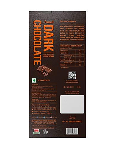 Amul Amul Dark Chocolate, 150Gm. (Pack of 2)