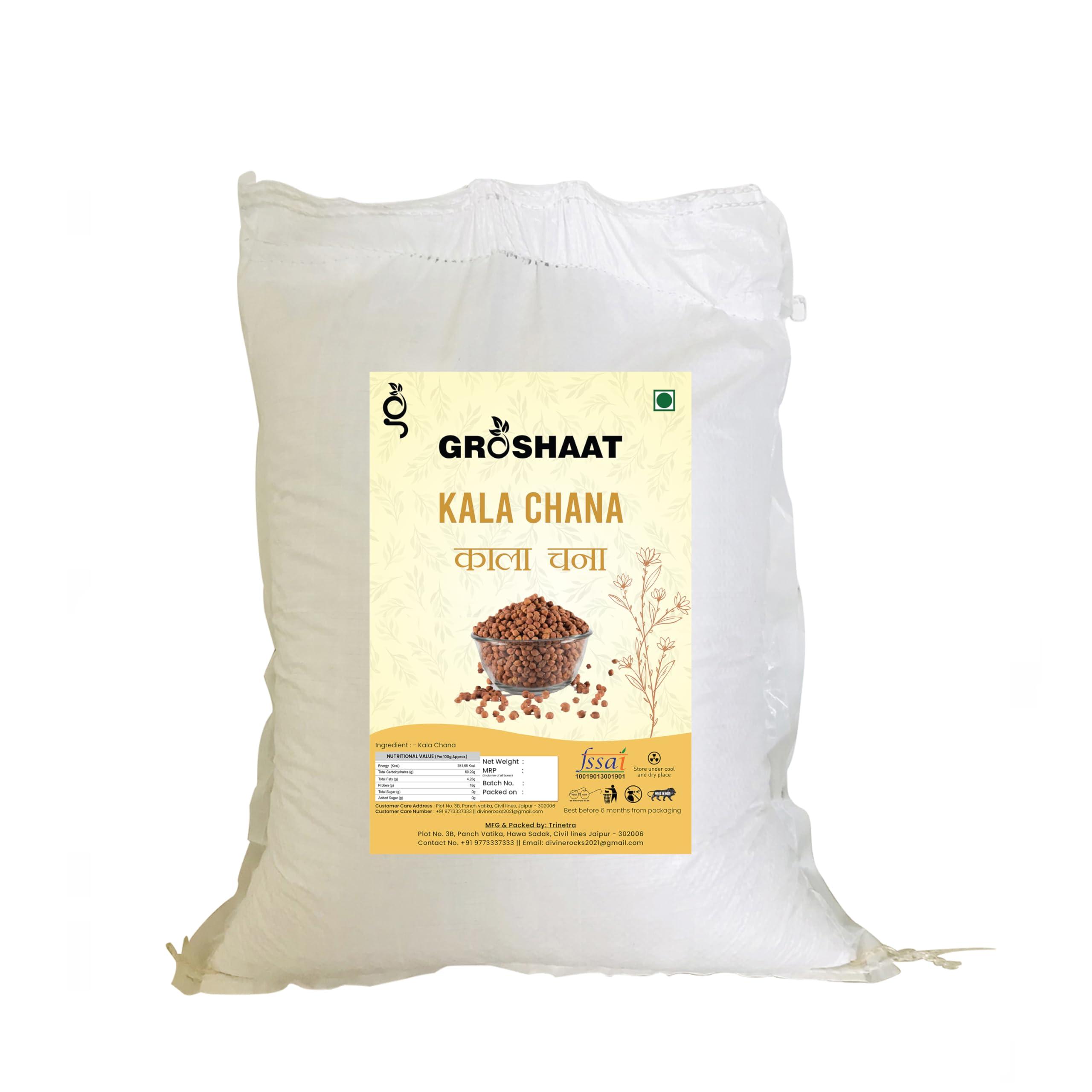 Groshaat Groshaat kala Chana Sabut (Brown Chickpeas Whole) - 3Kg (Pack of 1)