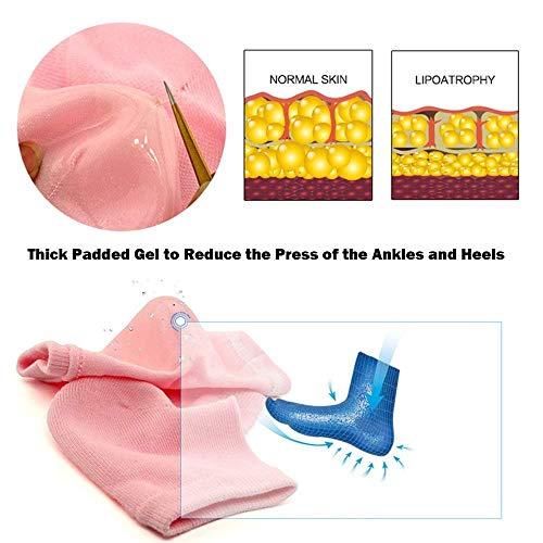 Codream 3 Pairs Vented Moisturizing Gel Socks Lotion Gel for Dry Cracked Heels, Spa Gel Socks Humectant Moisturizer Heel Balm Foot Treatment (Pink&Grey&Turquoise)