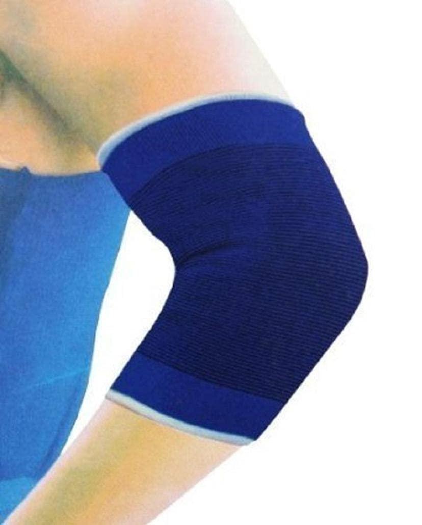 Trendegic Trendegic Elastic Pain Relief Elbow Hand Mussels Support Guard Brace Gym for Men Women (Blue, 1 pair)