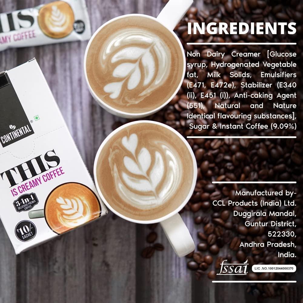 Continental This Continental This Creamy Coffee 180 Gram | 3In1 Instant Premix Coffee Powder | 20 Sachets | Just Add Hot Water - Caf? Like Coffee