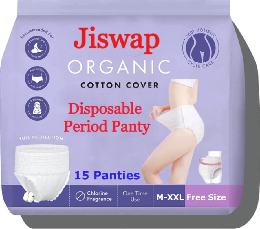 empresa industries Overnight Period Panties (Medium/Large size, pack of 15 panties) for heavy flow period protection | with 360 degree anti-leakage design & airy-soft fabric | 1 panty = ~3 regular pads (Pack of 15)