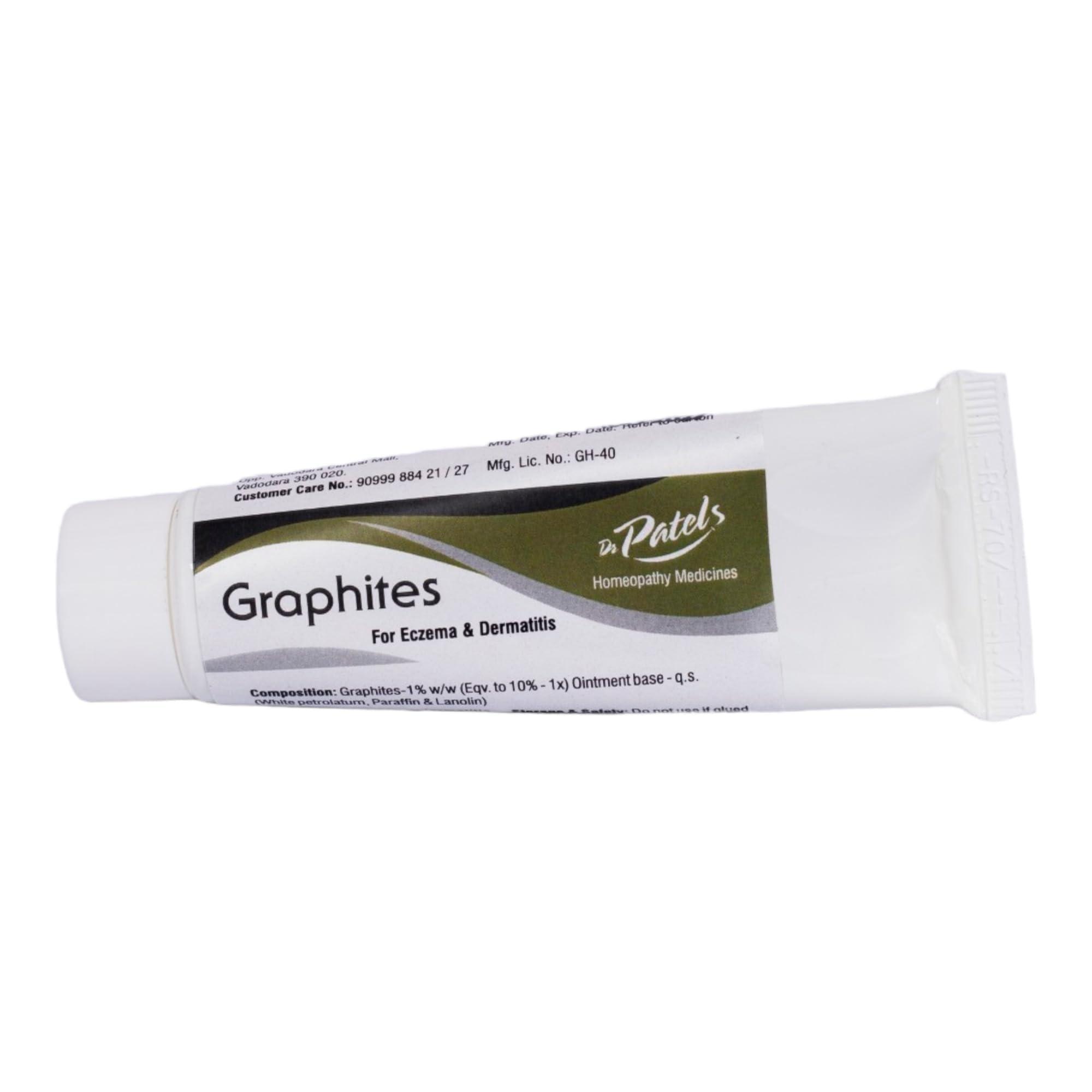DR PATELS HOMEOPATHIC MEDICINES Dr Patel\'s Homeopathic Graphite Cream for Eczema & Dermatitis | Ointment for skin patches dryness and hardness - 25gm (Pack of 1)