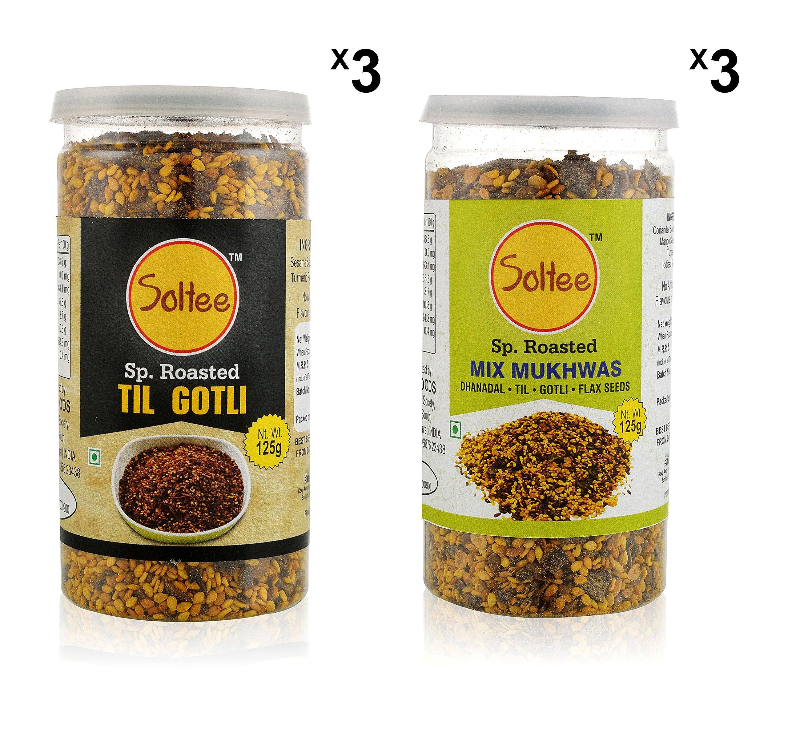 Soltee Soltee Roasted Flax Seeds and Mix Mukhvas, 750 Grams (Combo of 6)