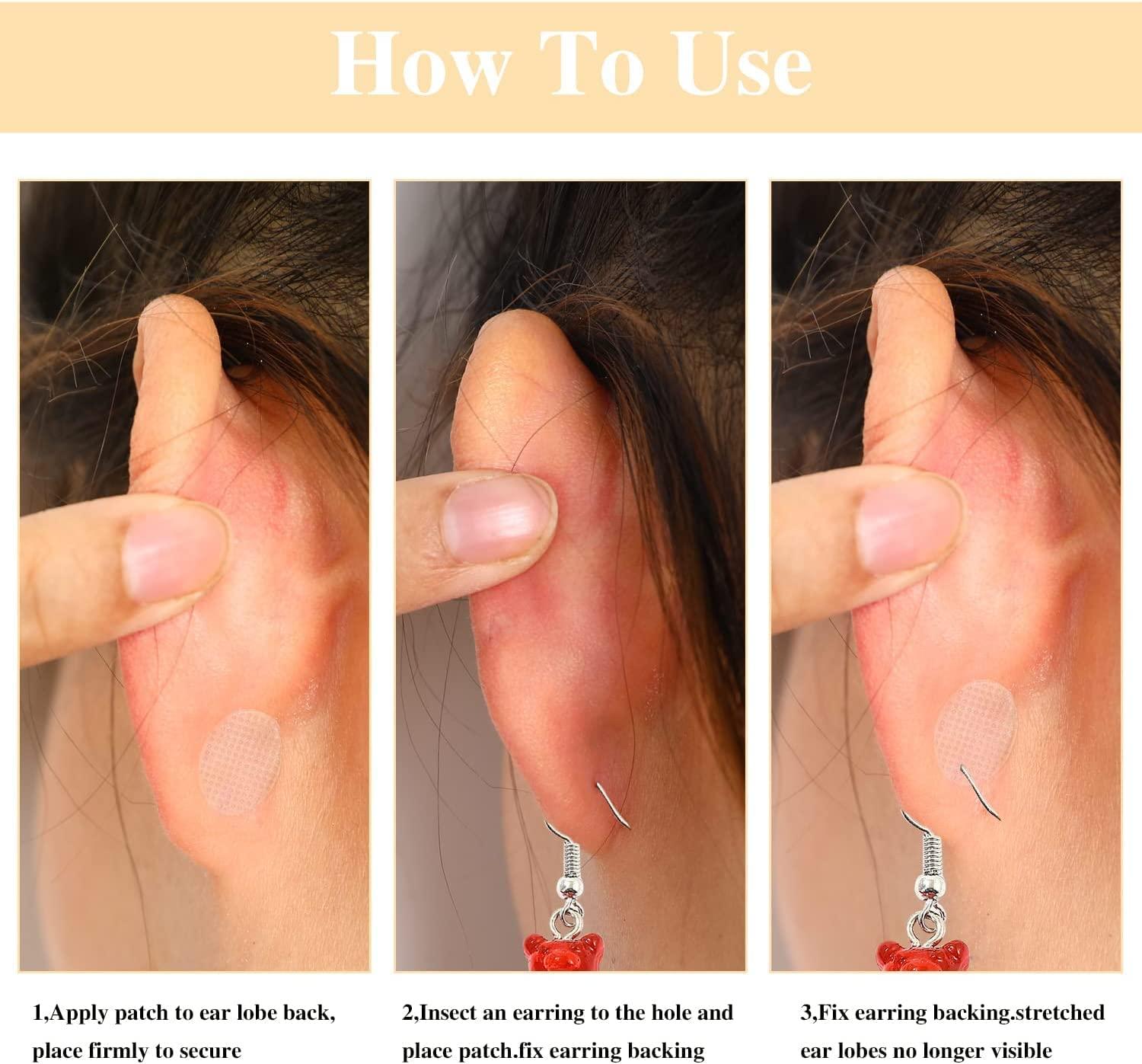 Deetto Deetto Ear Lobe Tape/Invisible Ear Lobe Support Patch for Heavy Earrings Invisible Waterproof Stickers for Heavy Earrings Earring Lift Patches for Long Time Wearing Earrings Protect Healthy (20)