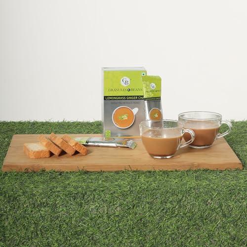 GnB GRANULES n BEANS Granules n Beans Lemongrass Ginger Chai Instant Tea Premix - (10 Sachet x 14g = 140g) (Pack of 2)