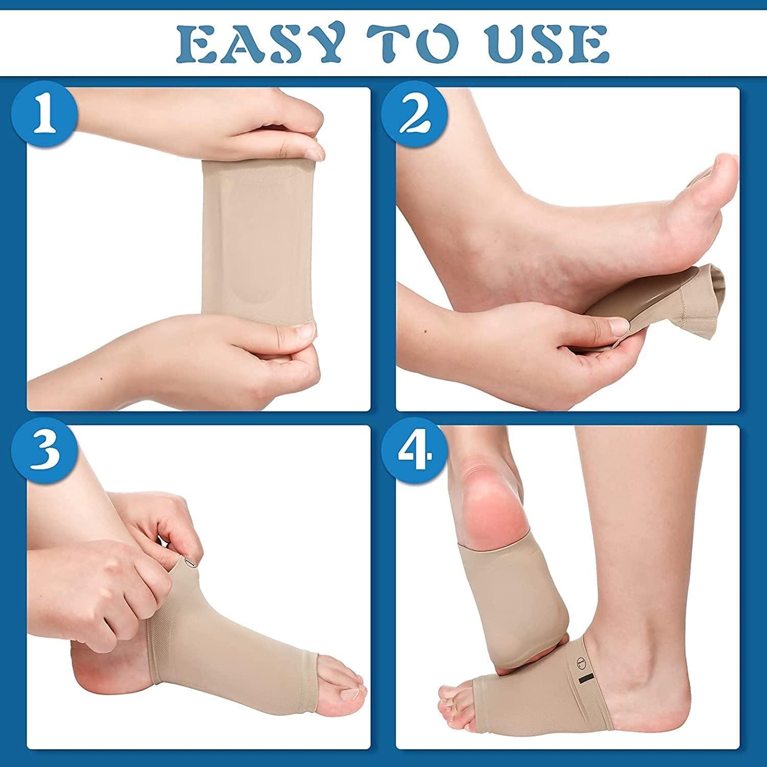 MANTRAVIB MANTRAVIB Foot Medial Arch Support Flat Feet Correction Sleeve With Cushion Plantar Fasciitis Insoles Leg Foot Pain Care Orthopedic Shoes Slippers For Men & Women (2 Pair)