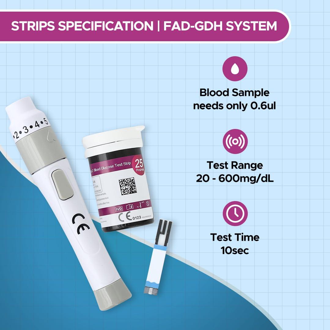RGB RGB Safe Accu 2 Blood Glucose Monitor with 10 Glucometer Strips